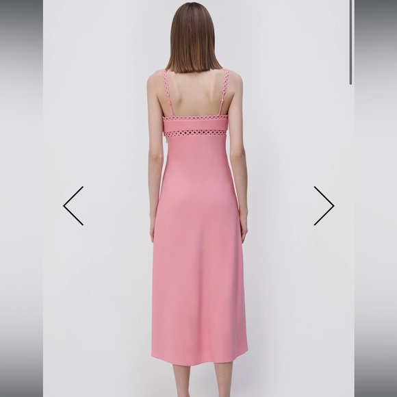 Jonathan SIMKHAI Sevilla Crochet Ring Midi Dress Pink NWT - Picture 2 of 14